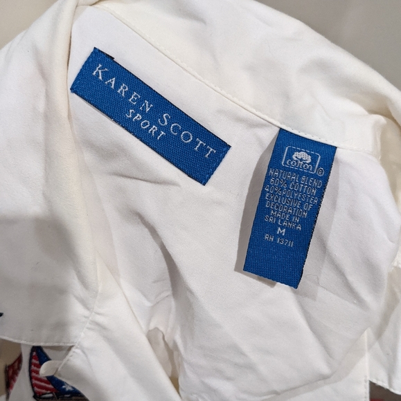 Vintage Karen Scott embroidered button up size medium - Picture 2 of 5